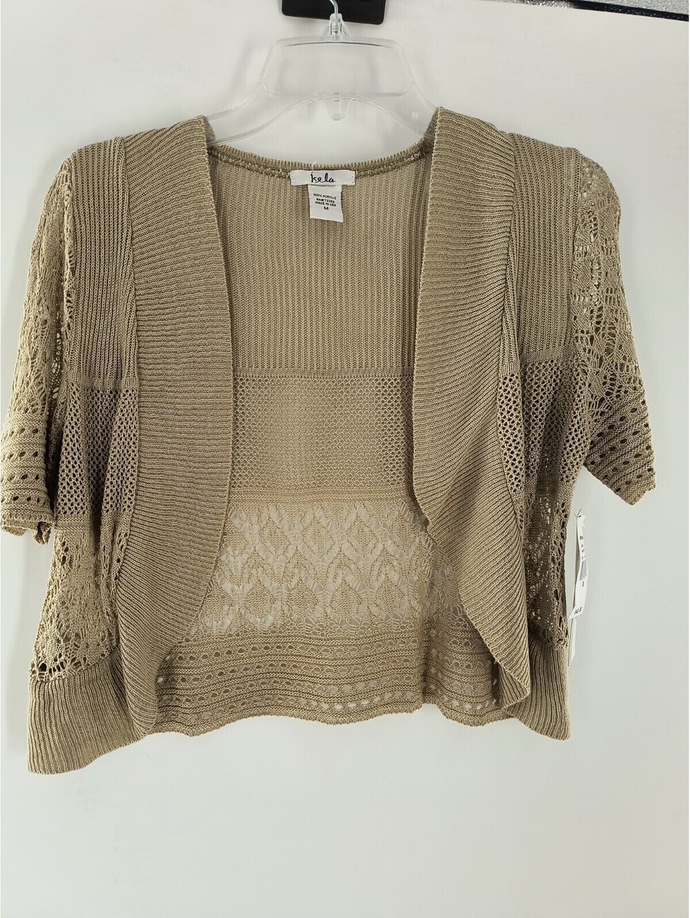 Fred Meyer Isela Sweater Women's Size Medium Sandy Beige Sweater Bolero 041